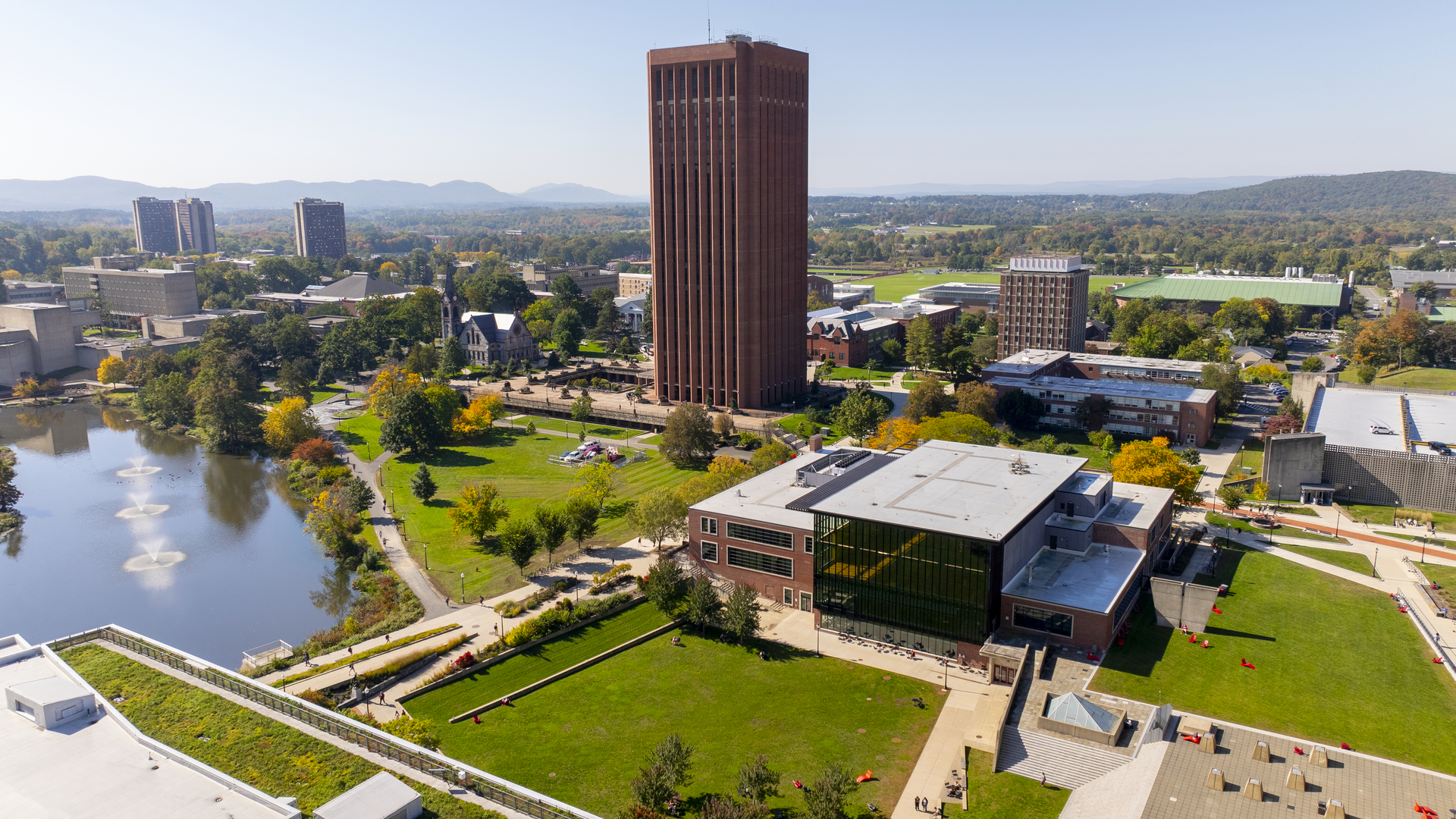 University of Massachusetts campus aerial
